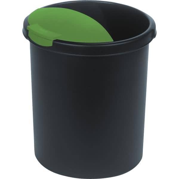 Abfalleinsatz Moon mit Deckel 6 Liter für 1834 schwarz/grün