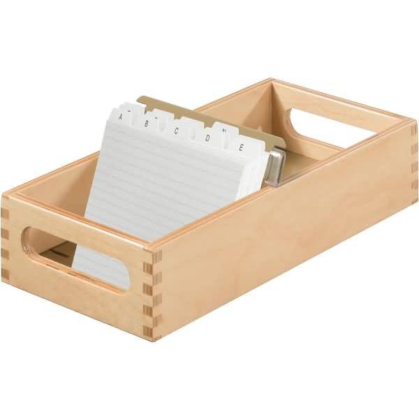 Karteitrog A7 quer Holz für 500-900 Karten