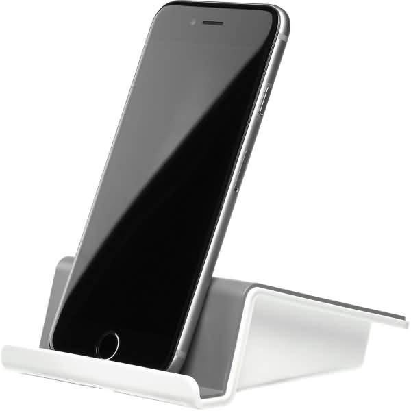 Tabletständer UP Tablet Stand mit Soft-Grip Oberfläche und Kabelhalterung dunkelgrau-weiß