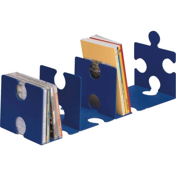 CD/Buchstütze Puzzle im 2er-Pack blau