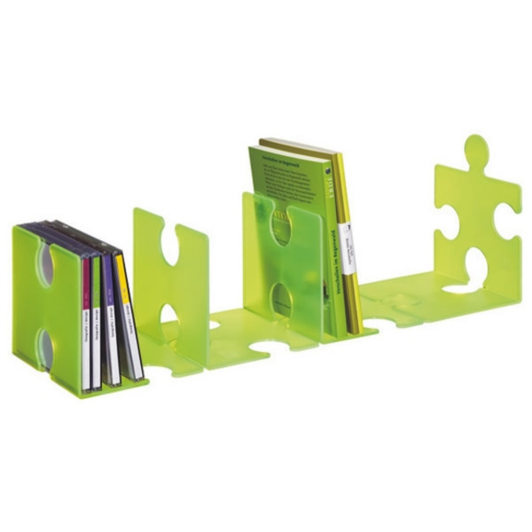 CD/Buchstütze Puzzle im 2er-Pack transluzent grün