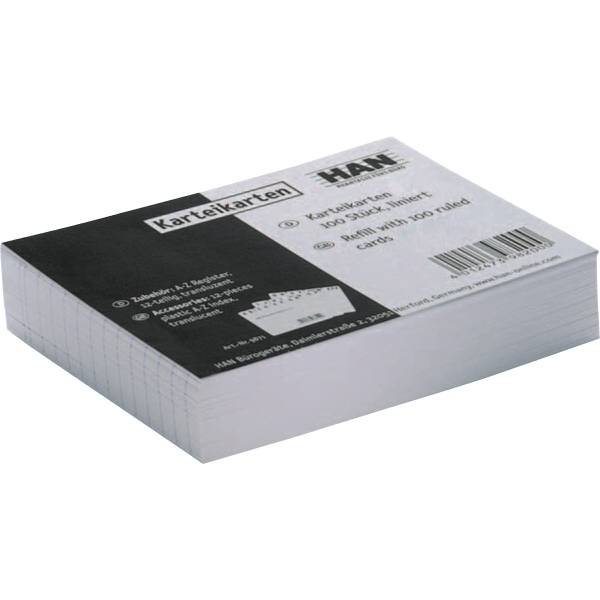 Karteikarten A8 liniert weiß VE=100 Stück