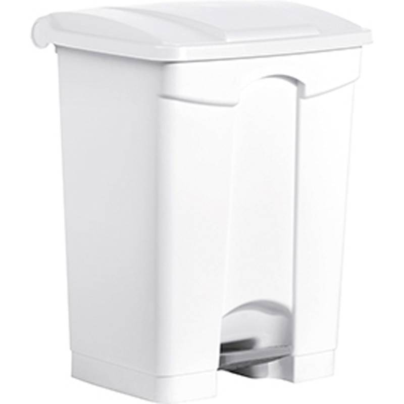 helit Tret-Abfalleimer "the step", 70 Liter, weiß / weiß