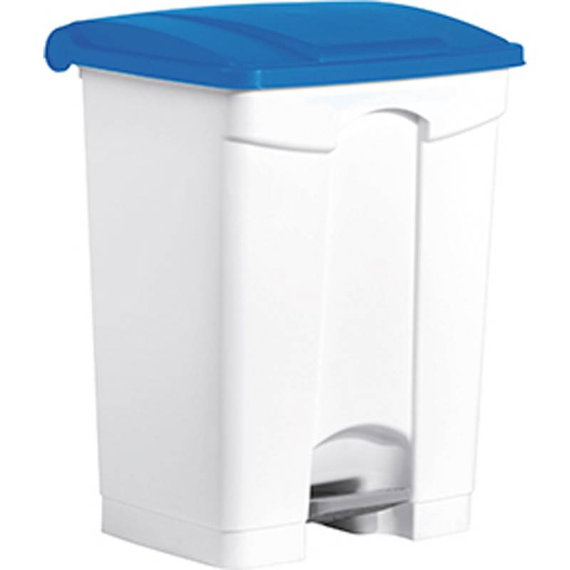 helit Tret-Abfalleimer "the step", 70 Liter, weiß/blau