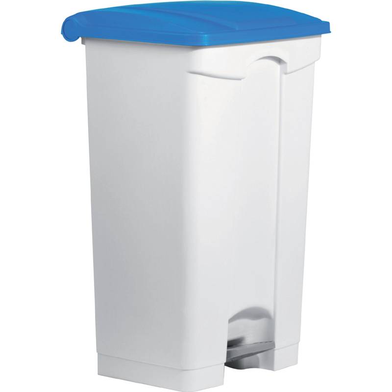 helit Tret-Abfalleimer "the step", 90 Liter, weiß/blau