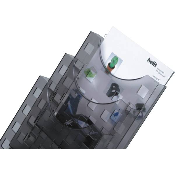 Tischaufsteller A4 3 Fächer grau transparent