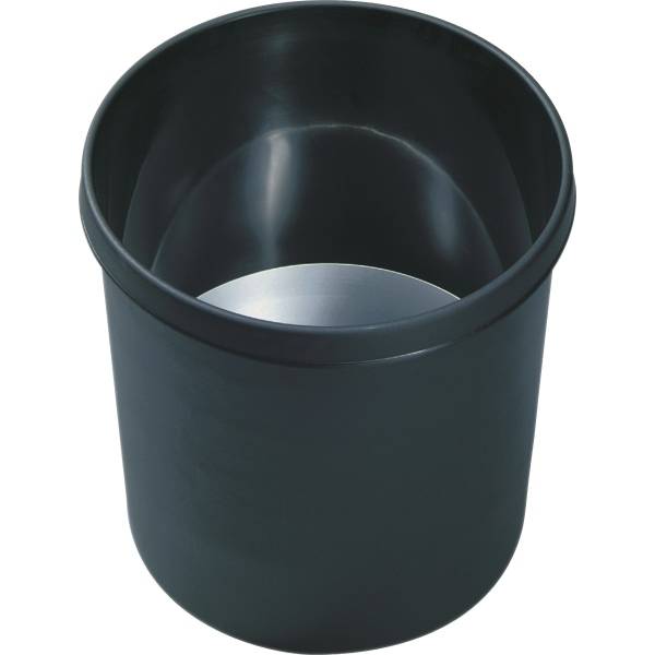 Sicherheits-Papierkorb 18l schwarz mit Alu-Einsatz schwer entflammbar