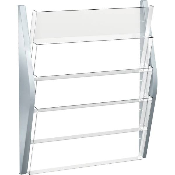 Bogen-Prospekthalter 4x A3 Zeitungsformat silber