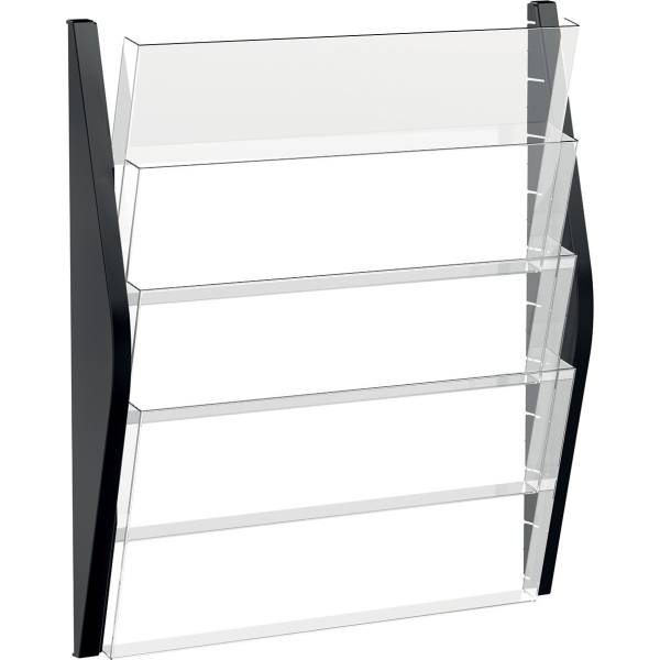 Bogen-Prospekthalter 4x A3 Zeitungsformat schwarz