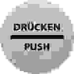 helit Piktogramm "the badge" DRÜCKEN/PUSH, rund, silber