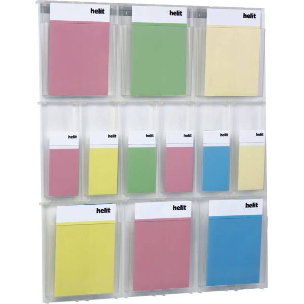 Prospekthalter-Wandset 6 x DIN A4 + 6 x 1/3 DIN A4 glasklar