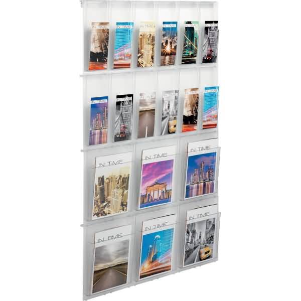 Prospekthalter Placativ Wandset 6 x A4 + 12 x DINlang glasklar