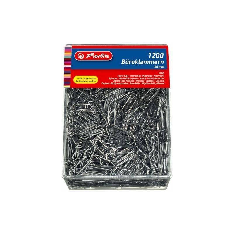 herlitz Büroklammern, aus Metall, verzinkt, 26 mm