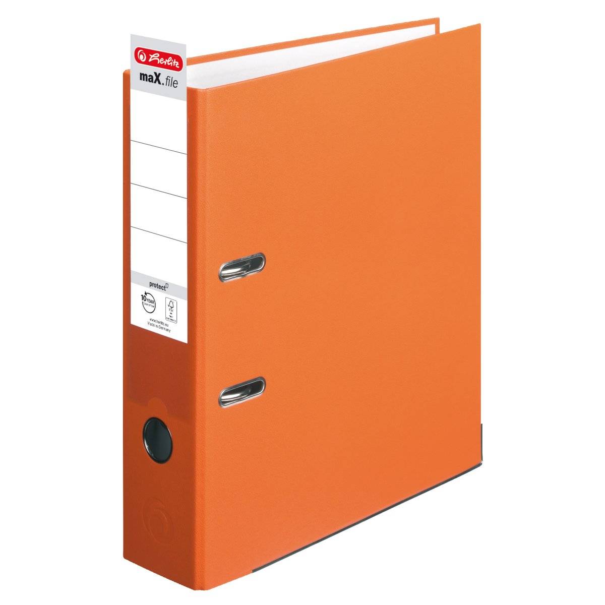 Herlitz maX.file, A4, Halteöse, Lagerung, Polypropylen (PP), Orange, Forest Stewardship Council (FSC)