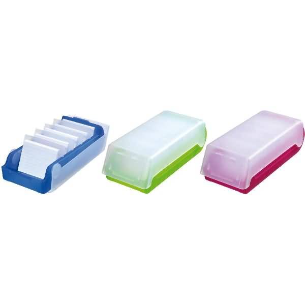 Lernkartei A8 quer PP mit 100 Karten 5-Fächersystem farbig sortiert