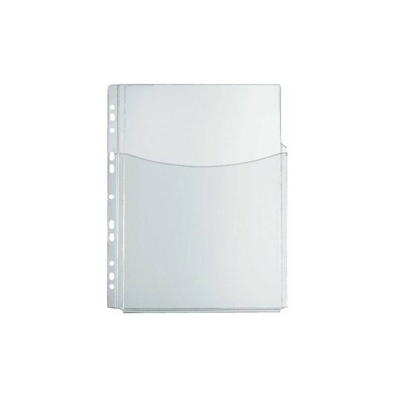 herlitz Prospekthülle mit Faltentasche, DIN A4, PVC, 0,30 mm