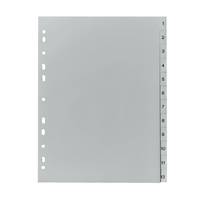 Herlitz 10843407, Numerischer Registerindex, Polypropylen (PP), Grau, A4