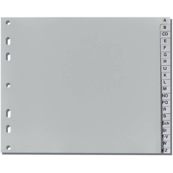 Register 1/2 A4 A-Z Kunststoff PP 20-teilig grau