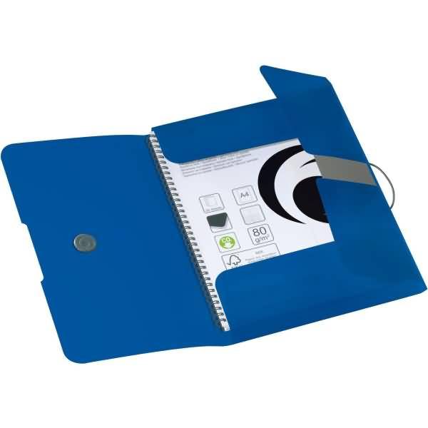 Gummizugmappe PP A4 blau opak to go