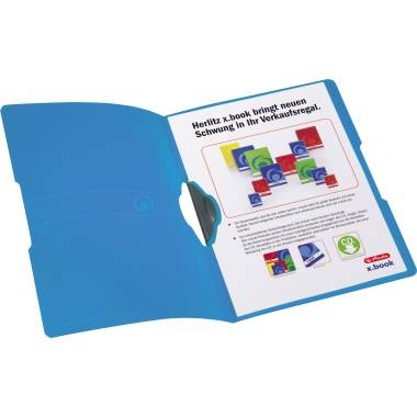 Herlitz Klemmmappe easy orga to go 11206455 DIN A4 30Bl. PP tr.blau