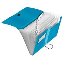 Herlitz 11277944, Polypropylen (PP), Blau, Transparent, Landschaft, Visitenkarte, Gummiband, 1 Stück(e)