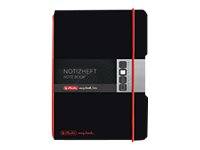 Herlitz my.book flex - Notizbuch - A6 - 40 Blatt / 80 Seiten - weißes Papier - kariert - Schwarz - Polypropylen (PP)