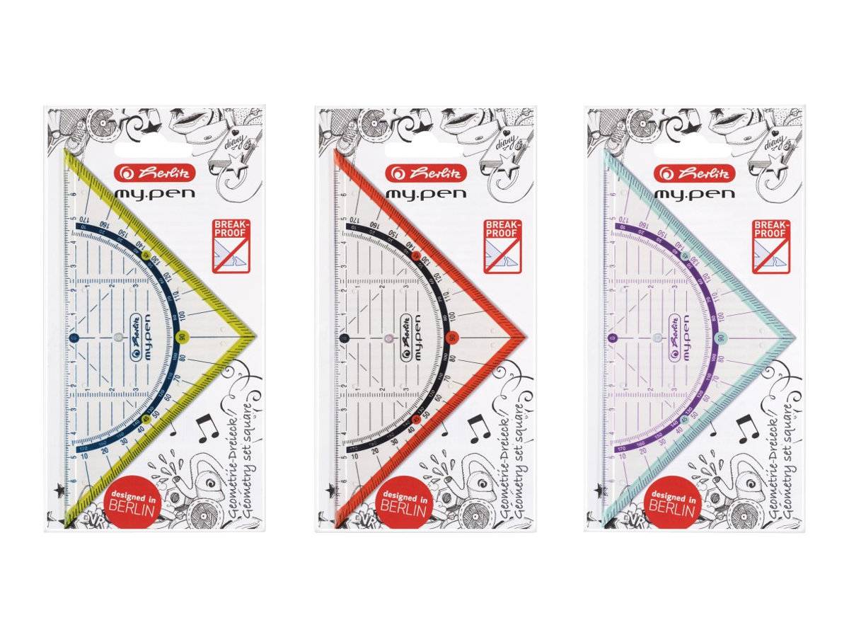 Herlitz my.pen - Geodreieck - 16 cm - 45°, 45°