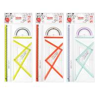 Herlitz 11368222, Protractor, Lineal, Dreieck, 4 Stück(e), Mehrfarben, 30 cm, 10 cm, Sichtverpackung