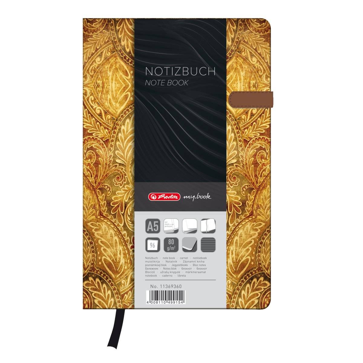 Herlitz 11369360, Muster, Mehrfarbig, Weiß, A5, 96 Blätter, 80 g/m², Liniertes Papier