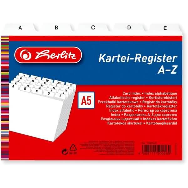 Leitregister A-Z A5quer PP 25-teilig weiß