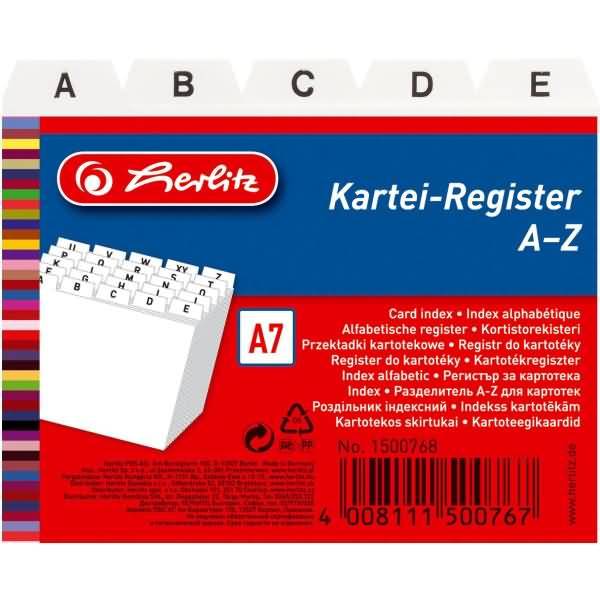 Leitregister A-Z A7quer PP 25-teilig weiß