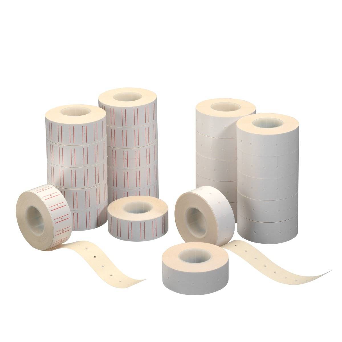 Herlitz - Weiß mit roten Streifen - 21.6 x 12 mm 14400 Etikett(en) (12 Rolle(n)