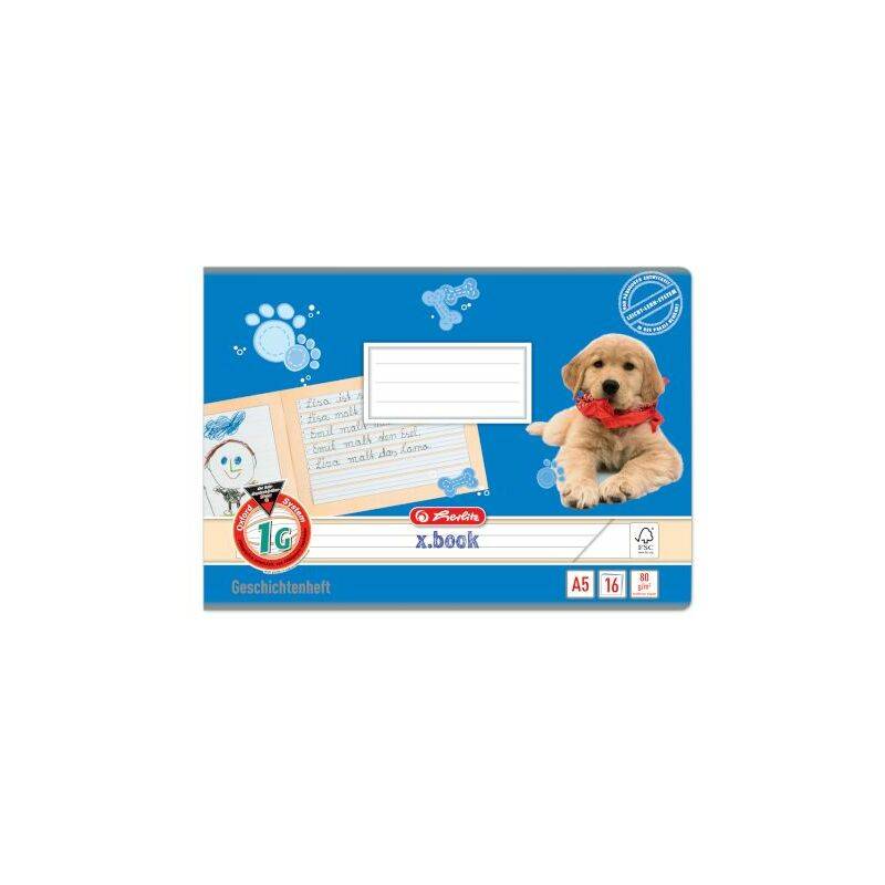 herlitz Geschichtenheft x.book, DIN A5 quer, Lineatur 1G