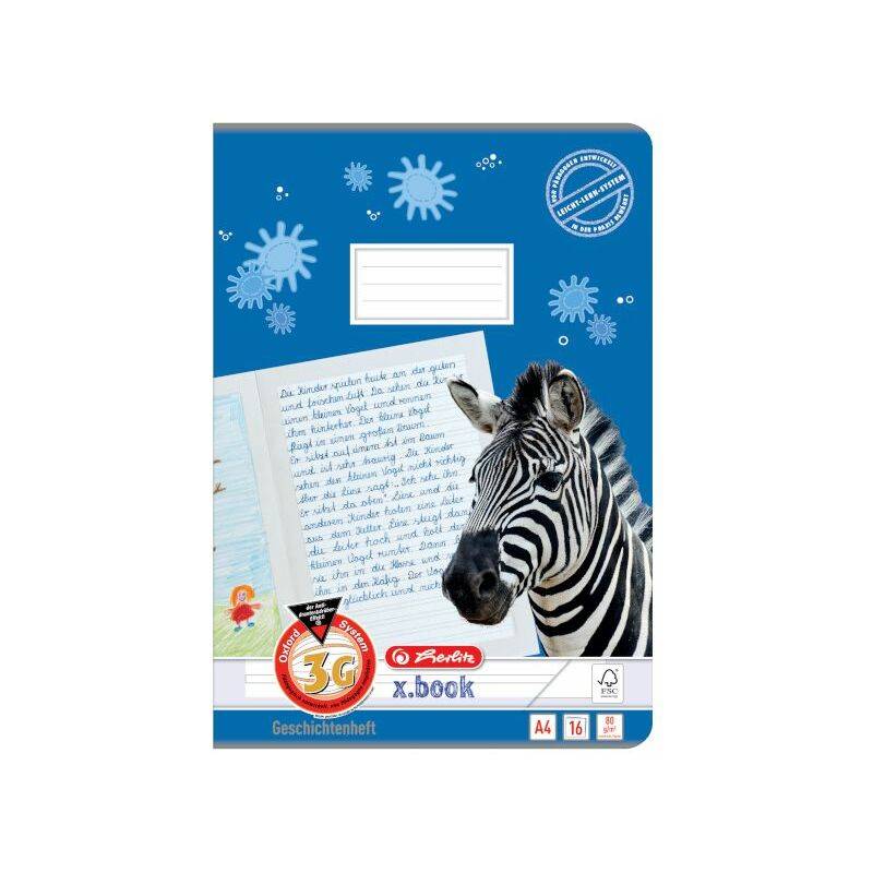 herlitz Geschichtenheft x.book, DIN A4, Lineatur 3G