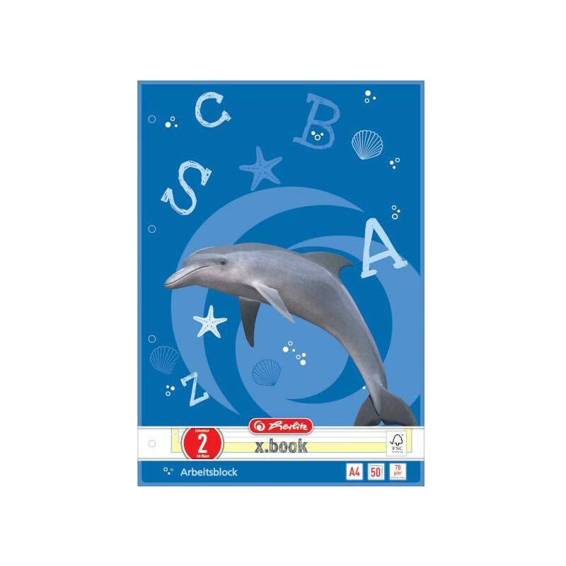 herlitz Arbeitsblock x.book, DIN A4, Lineatur 2