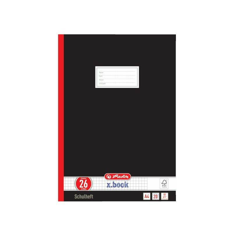 herlitz Oberschulheft x.book, DIN A4, kariert mit Rand