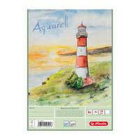Herlitz Aquarell-Block 210 x 298 mm Inhalt 20 Blatt 150 g-qm weiss rauh Studienq