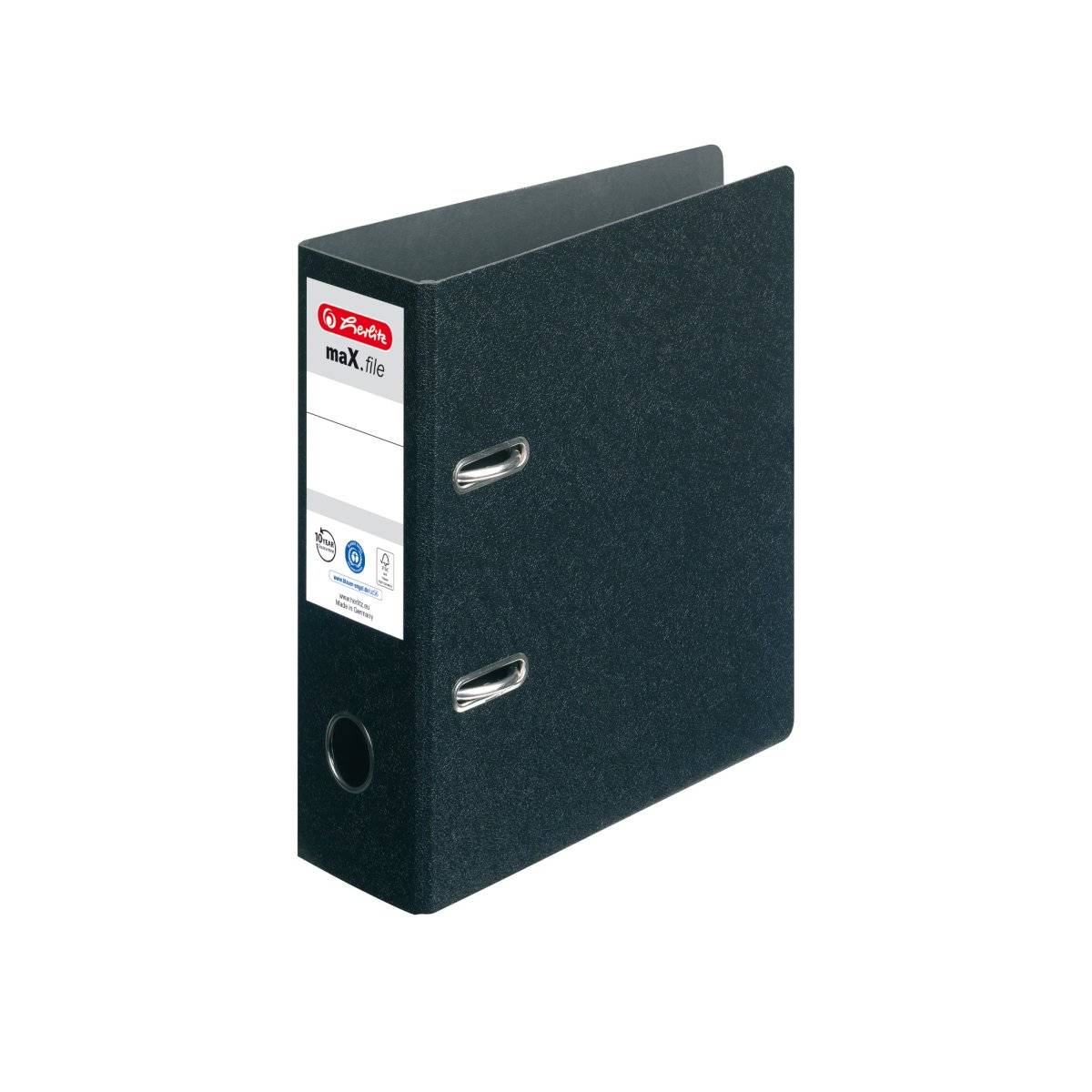 Herlitz lever arch file maX, A5, Faser, Schwarz
