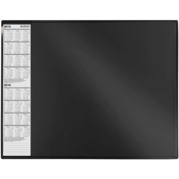 Schreibunterlage 63x50cm Kunststoff mit Kalendarium schwarz