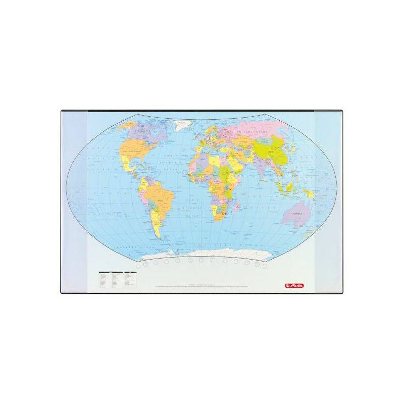 herlitz Schreibunterlage mit politischer Weltkarte