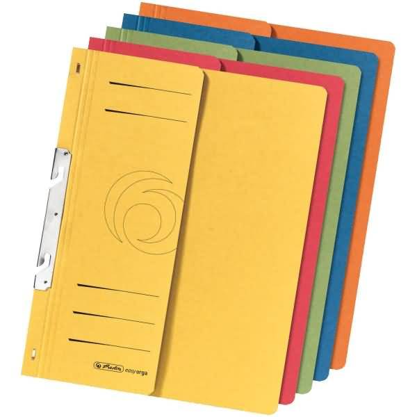 Einhakhefter 1/2-Vorderdeckel kaufm. Heftung farbig sortiert VE=5 Stück