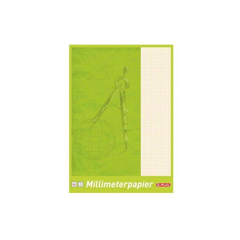 herlitz Millimeterpapier-Block DIN A4, 80 g/qm, 25 Blatt