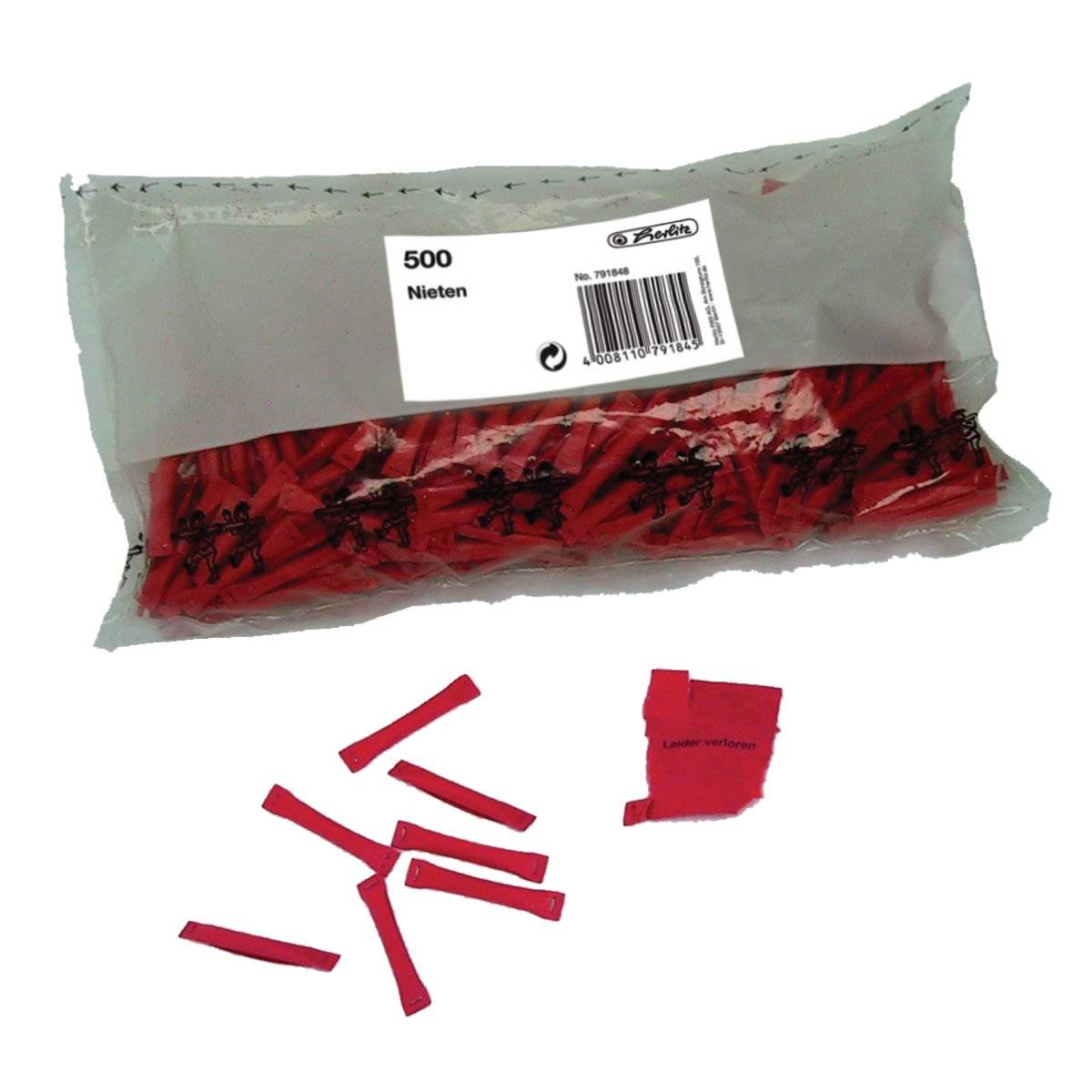 Herlitz 791848 - 500 Stück(e) - Rot - 500 Stück(e) - Polybag - Nieten 500 Stück
