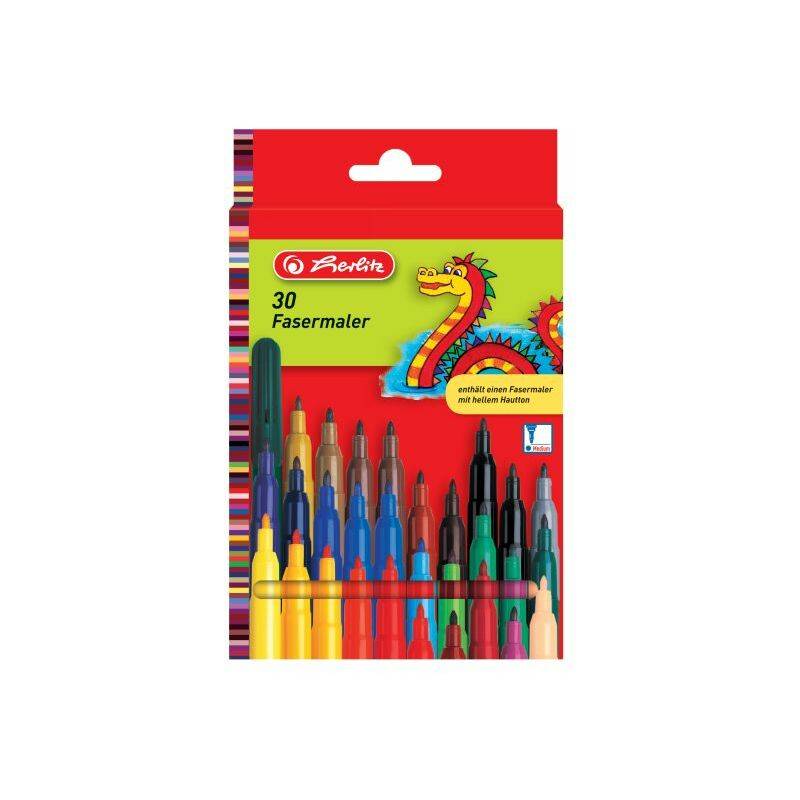herlitz Fasermaler, 30er Karton-Etui