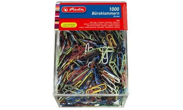 herlitz Büroklammern, aus Metall, kunststoffummantelt, 26 mm (8760811)