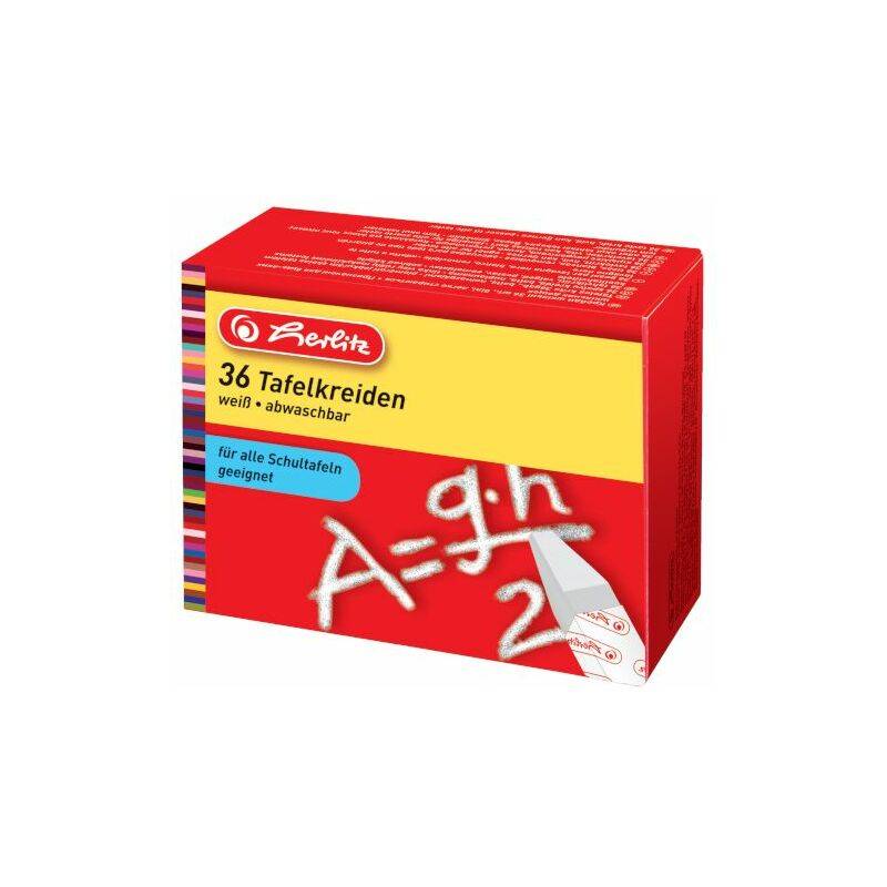 herlitz Wandtafelkreide, weiß, 36er Karton-Etui
