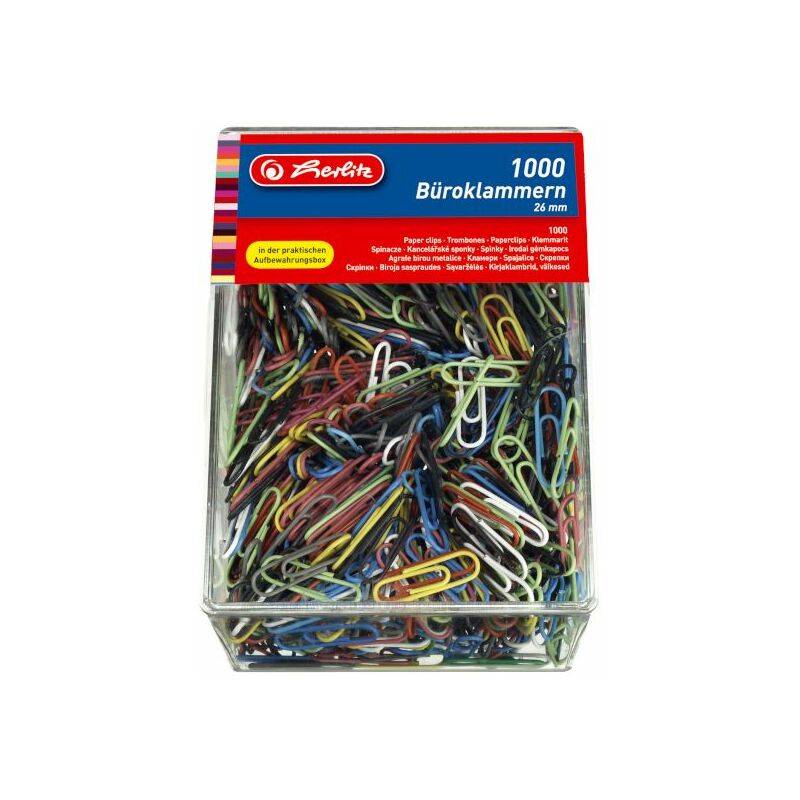 herlitz Büroklammern, aus Metall, kunststoffummantelt, 26 mm