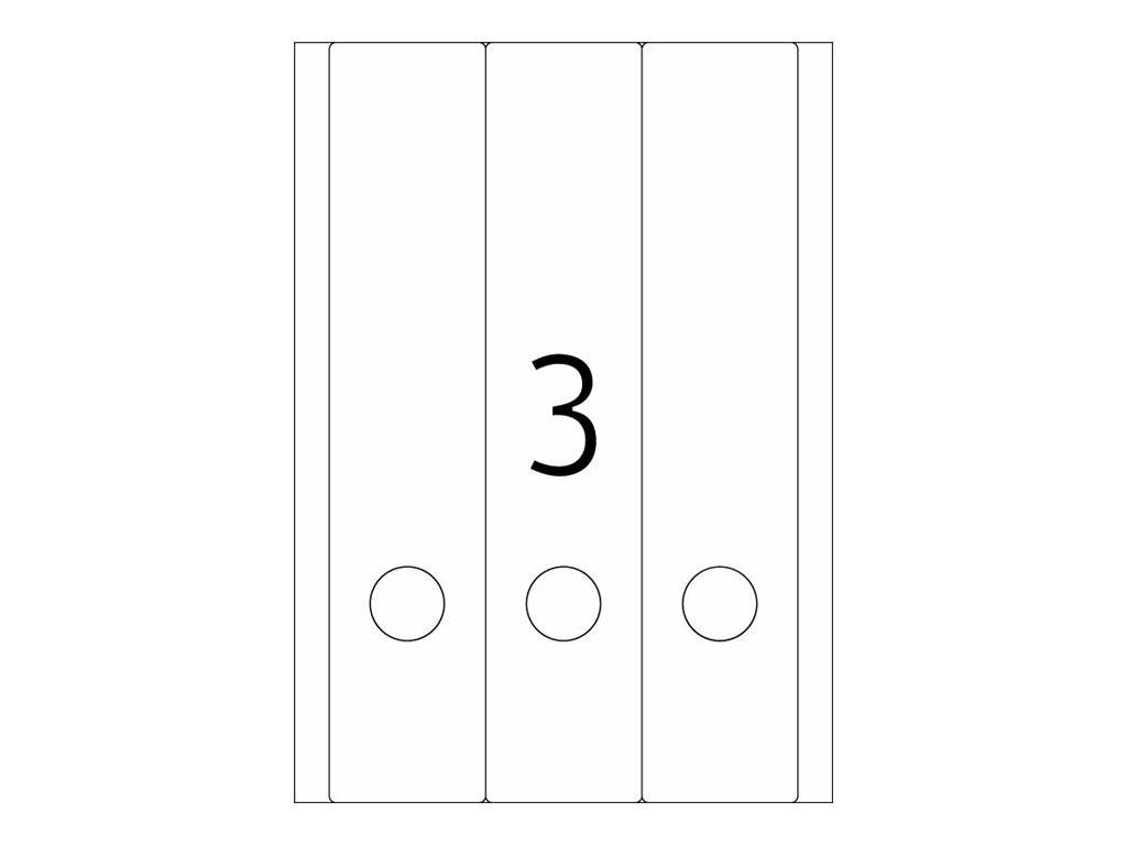 Einfache Strichzeichnung einer vertikalen Drei-Panel-Anzeige oder eines Ordners mit der Nummer 3 in der Mitte und drei kleinen Kreisen in der Nähe des unteren Bereichs.