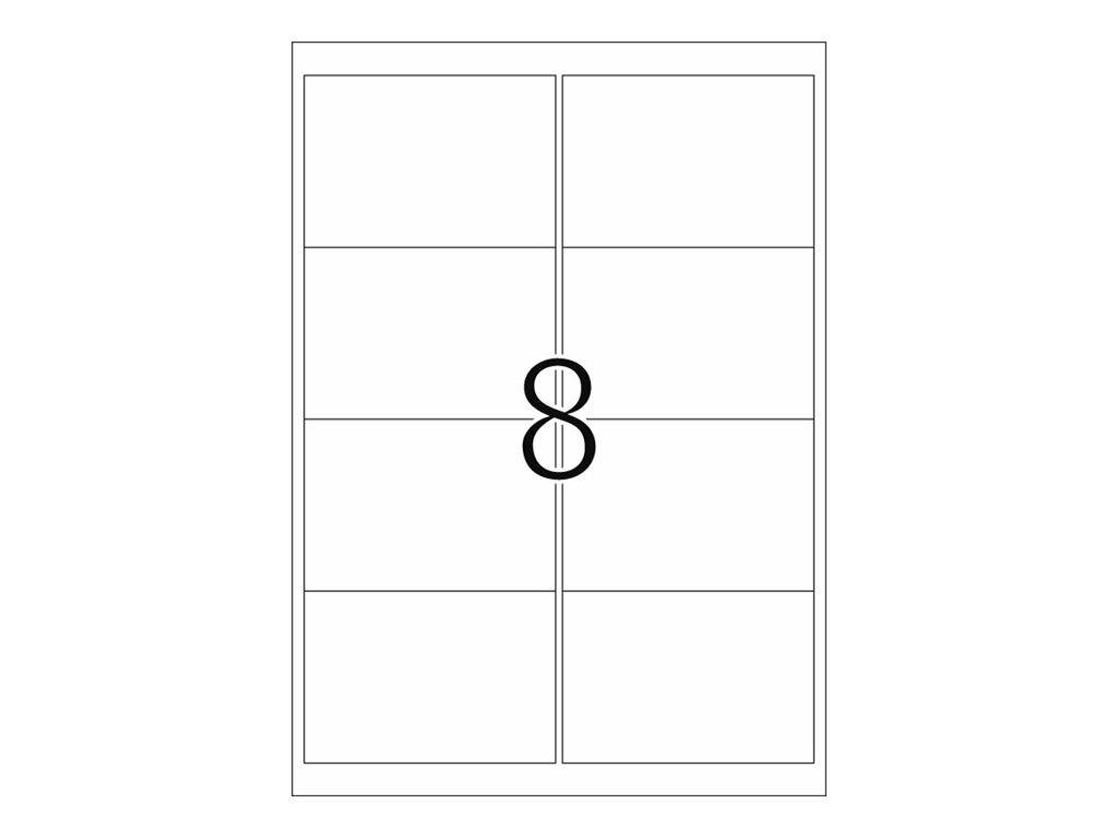 Nummer 8 zentriert über einem vierzeiligen, zweispaltigen Gitter oder unterteilten Panel.