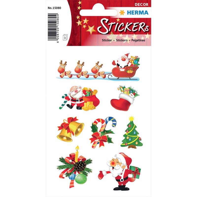 Schmucketikett Decor Weihnachten Santa Claus 3 Blatt